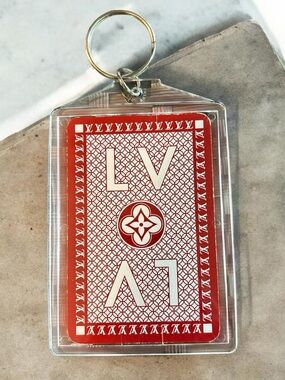 Louis Vuitton Playing Card 10 of Spades encased in Acrylic Keychain Card Holder